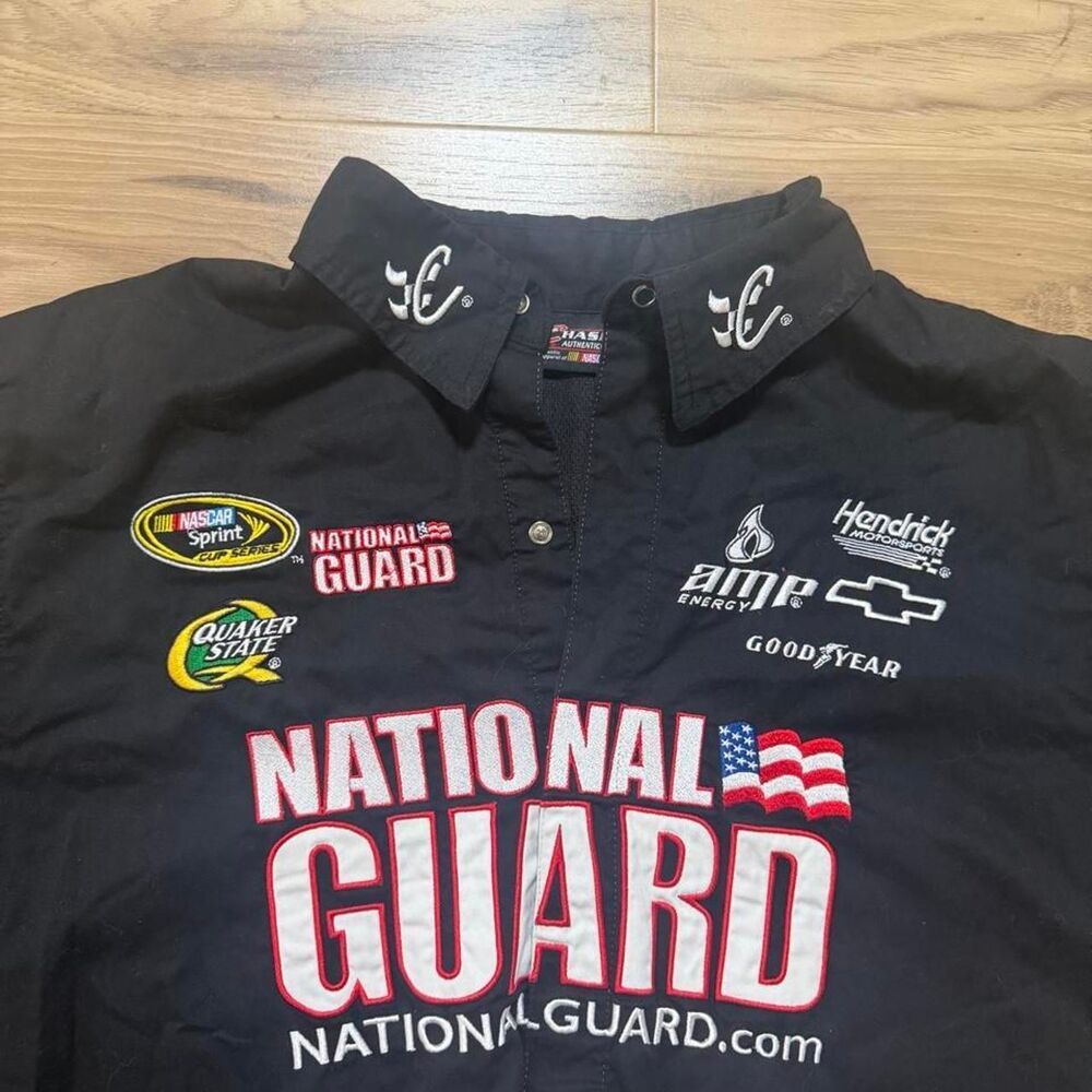 Vintage 00s NASCAR Dale Earnhardt Jr. Pit snap button shirt embroidered size xl